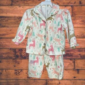 5 for $25🔥Carter's Deer Print Fleece Pajama Set Girls Size 12 Months